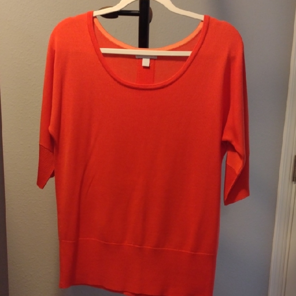 Coral Dolman Sleeve Knit Sweater NY&Co. Women M Button Back